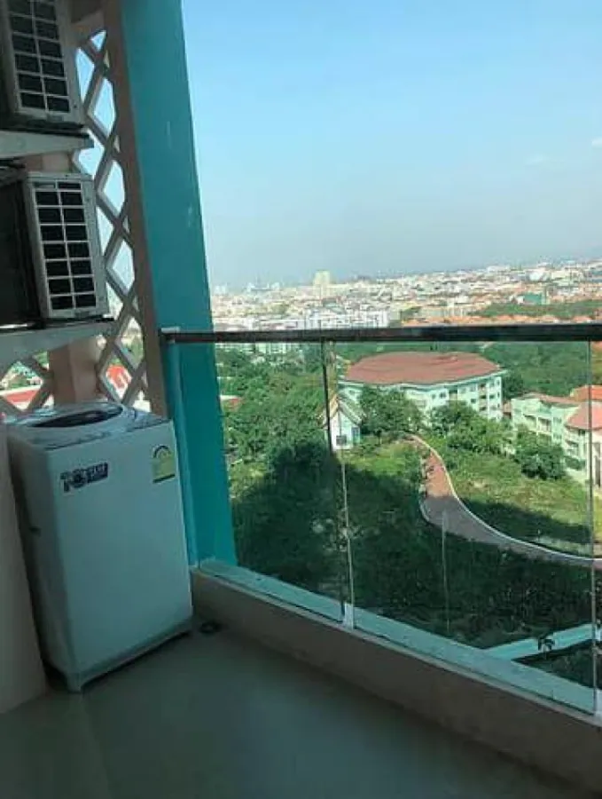 Condo for rent, Grand Caribbean Resort, Pattaya, high floor, pool view, city view, fully furnished, don't miss it.