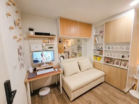 For rent: Sena Kith Srinakarin - Sridan. Beautifully decorated minimalist room with high-quality built-in furniture. Don't miss out!