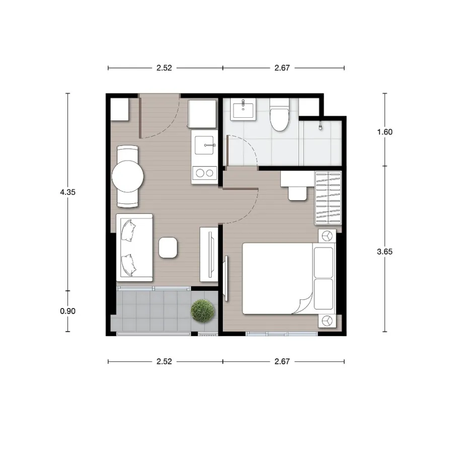 Selling down payment Nue Mega Bangna, 1BED room, 10th floor, Mega Bangna view, open view, not blocked, good ventilation, reserve now.