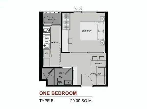 Condo for sale, Life Asoke, good location, room facing east. Swimming pool view, close to the train station