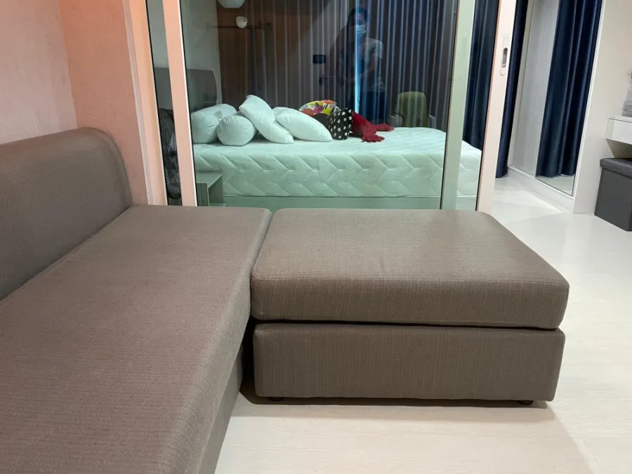 For sale, rent, Aspire Erawan, white telephone room, comfortable bed. Fully furnished + electrical appliances, high view, book now.