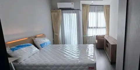 For rent Ideo Ramkhamhaeng - Lam Sali Station ห้องน่าอยู่ เฟอร์ เบครื่องใช้ไฟฟ้าครบ ลากกระเป๋าเข้าอยู่ได้เลย