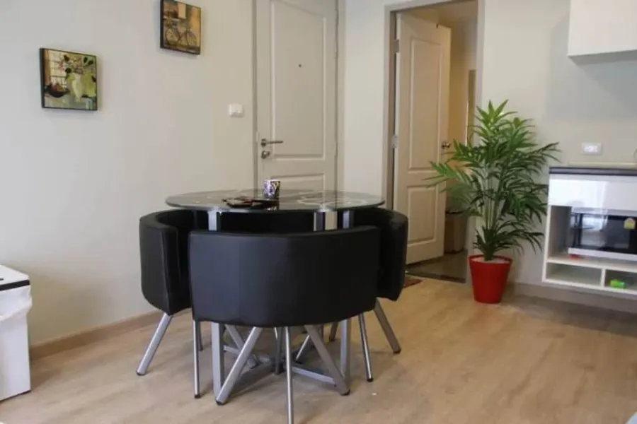 Tempo One Ramkhamhaeng-Rama 9 for rent, 2 bedrooms, 1 bathroom, spacious room, 4th floor, fully furnished, reserve now.