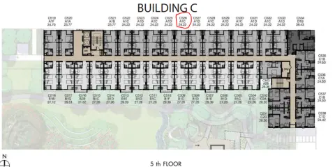 ขายดาวน์ Kave Town Space ใกล้ ม.กรุงเทพ รังสิต ตึก C ชั้น 5 ห้อง 526 ขนาด 24.22 ตรม.ขายด่วน