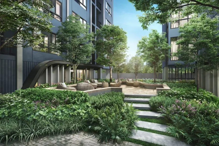 ให้เช่า D Condo Ramkhamhaeng 40 ห้องสตูดิโอ ชั้น 6 วิวโปร่ง ลมดี เฟอร์นิเจอร์ครบ พร้อมเข้าอยู่