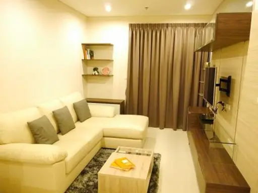 Condo for rent, Villa Asoke, 1 bedroom, 1 bathroom, large sofa, comfortable seating Built-in furniture in the whole room Not booking is a big mistake. images