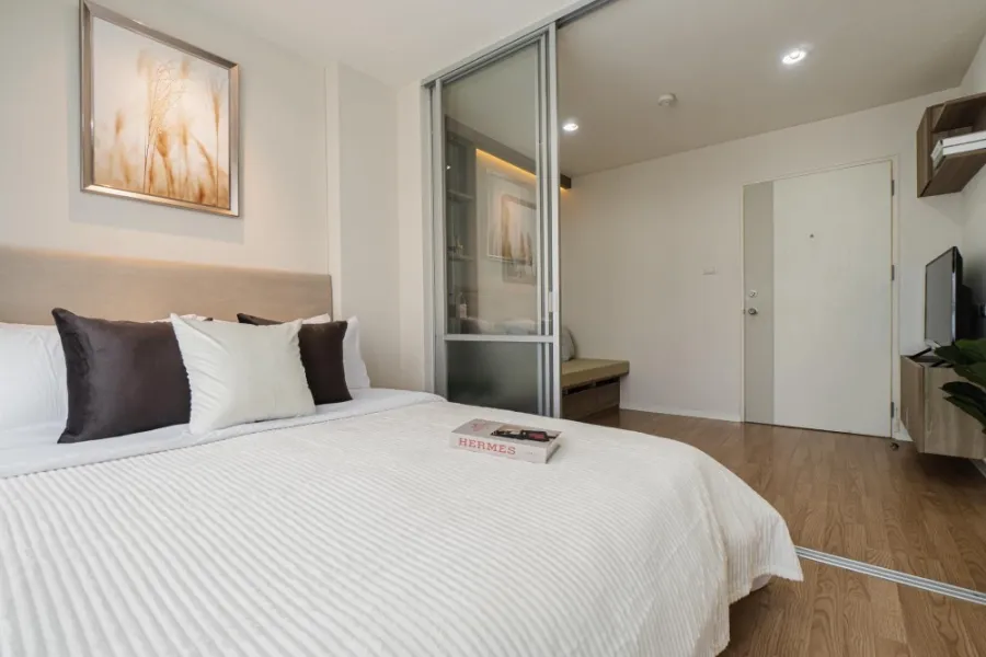 For sale, Lumpini ville On Nut 46, beautifully decorated room, soft tone, proportional, plus a great price, don't miss it.
