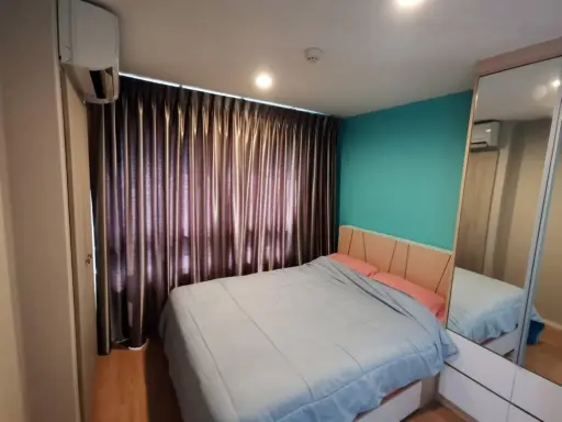 For rent, Lumpini Ville On Nut-Pattanakarn, 5th floor, garden view, partitioned room. Fully furnished, book now