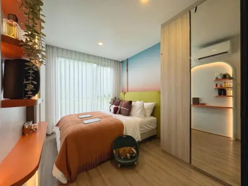 Selling down payment for The Origin Play Bangkhunnon, 11th floor, corner room, pets allowed, very good feng shui direction, reserve now.