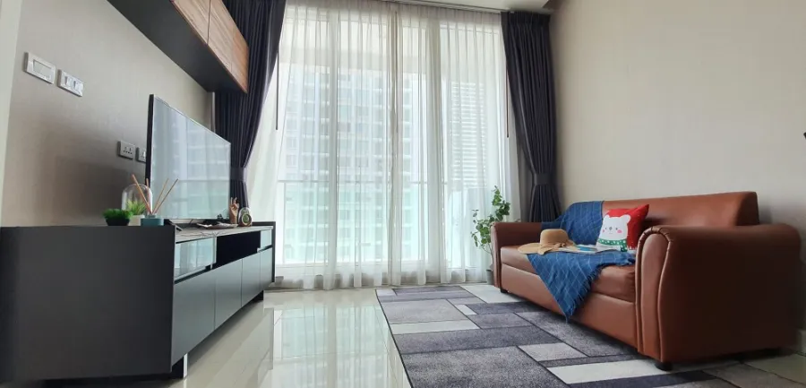 For sale, for rent TC Green Rama 9, beautifully decorated room, high floor, amazing view, meets your needs, hurry and book now.