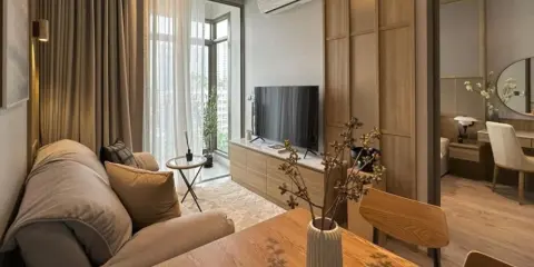 ขาย ให้เช่า Rhythm ekkamai estate 1 ห้องนอน 1 ห้องน้ำ ดูมีสไลต์ อบอุ่นมาก เฟอร์ครบ วิวโล่ง จองเลย