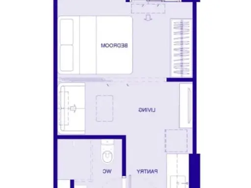 For rent, Cave Town Colony, 5th floor, long pool view, fully decorated room, nice to live in. Book now, don't miss it, hurry up.
