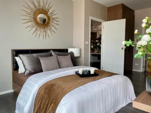 Condo for rent, The Stage Taopoon Interchange, 2 bedrooms, elegant decoration, very good view, 14th floor, north, don't miss it