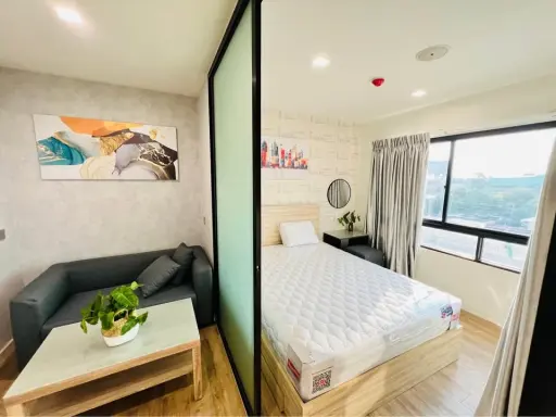 For rent H2 Ramintra 21 ห้องกั้นแยกเป็นสัดส่วน แบ่งโซนลงตัว ติดวอลเปเปอร์ทั้งห้อง จองเลย