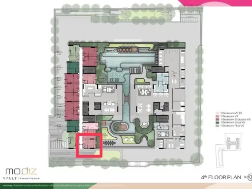 Selling down payment Modiz vault Kaset Sripatum, 4th floor, 2-storey loft room, garden view, corner room, hurry and reserve before you miss out!