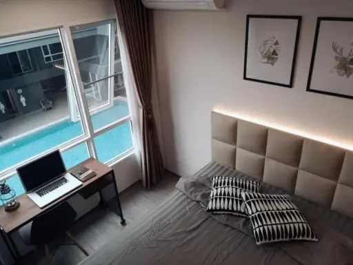 Regent Home Sukhumvit 97/1 for rent, size 28 sq m, pool view, there is a washing machine near bts like this, must book.
