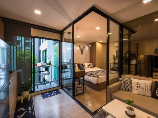ให้เช่า Kave Town Shif tชั้น 2 วิวสวน ห้องสวย แต่งครบ น่าอยู่ สนใจจองเลย ห้ามพลาด