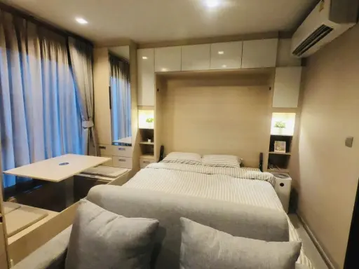 ขาย life asoke rama 9 ห้องแต่งสไตล์มูจิ เตียงพับเพิ่ม space ในห้อง ดีครบจบทุกอย่าง ห้ามพลาดเด็ดขาด images