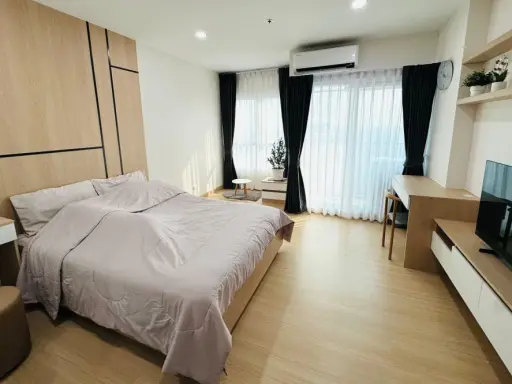 For rent: Supalai Veranda Sukhumvit 117, studio room, 29 sq m, 27th floor. Stunning built-in furnishings. You definitely need to book this one!