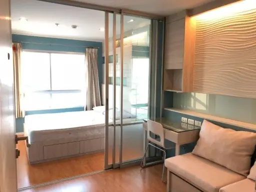 For rent: Lumpini Place Srinakarin - Hua Mak Station, Building A, beautiful view, Max Value side, fully furnished, ready to move in