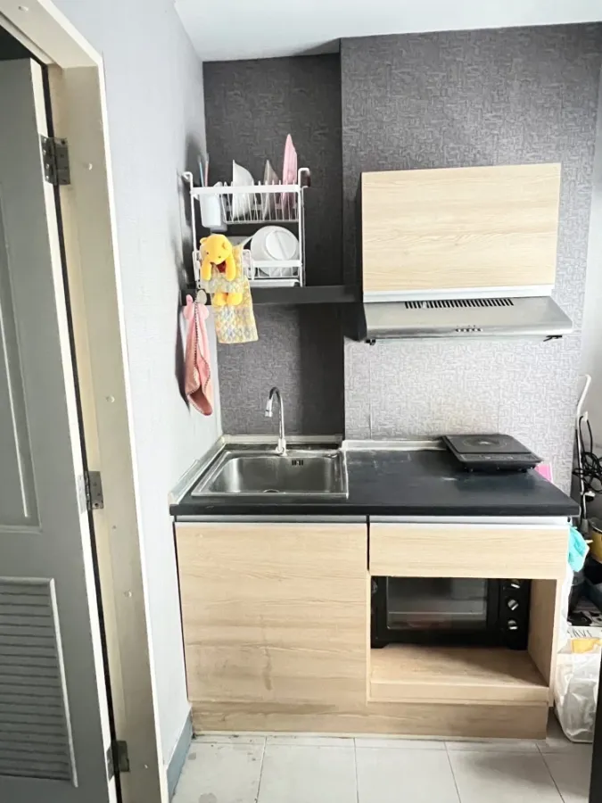 ให้เช่า Niche id Serithai-Wongwaen ห้องพร้อมอยู่ เฟอร์พร้อม ห้องหัวมุม วิวสวน จองเลย