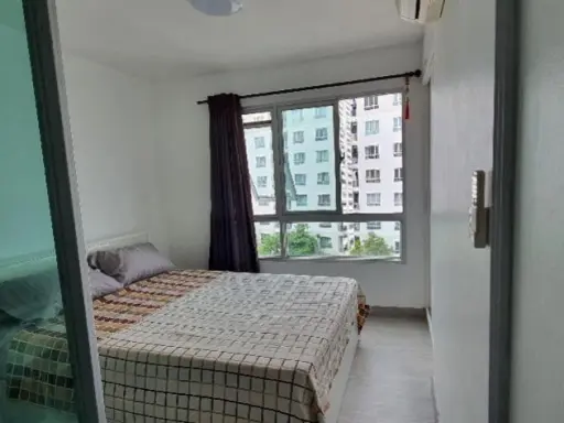 Urgent. Condo for rent, Den Vibhavadi, Building B, 5th floor, complete electrical appliances. You can bring your bags to live.