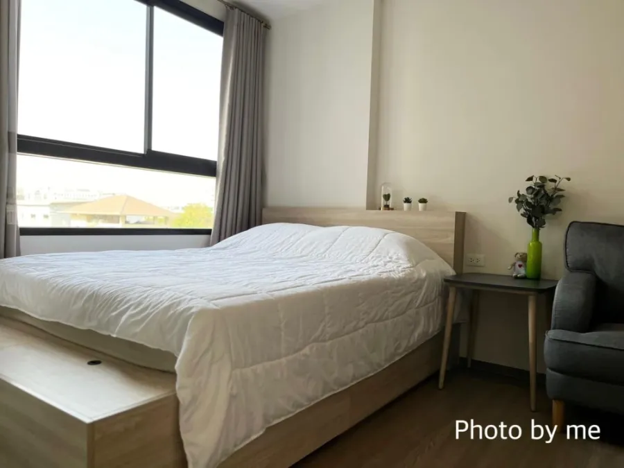 Condo for rent, The Move Kaset, nice room, soft tone, fully furnished, good price, don't miss it