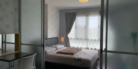 ขาย D condo campus resort rangsit เฟส 1 ห้องติดวอลเปเปอร์อย่างดี กั้นแยกชัดเจน ราคาคุ้ม ต้องจองเลย