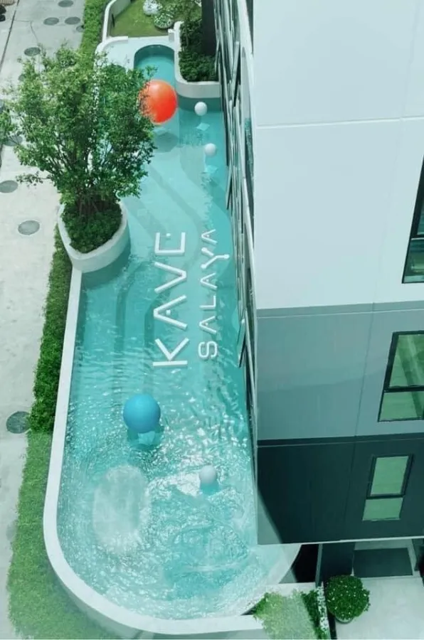 ให้เช่า KAVE Salaya ชั้น 4 ห้องมุมเป็นส่วนตัวสุดๆ ตกแต่งครบ ติดวอลเปเปอร์ทั้งห้อง จองเลย