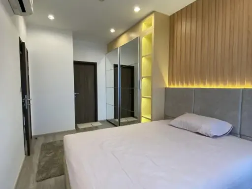 Condo for rent, Ideo Mobi Sukhumvit 66, 17th floor, beautiful view, room decorated in minimal style, very inviting, book now
