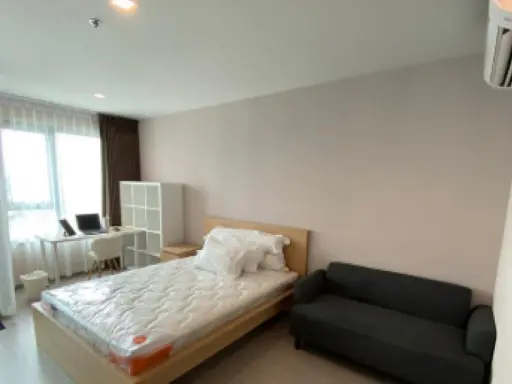 For rent, Life Ladprao, hot new condo, next to BTS, 23rd floor, very beautiful interior, great view, don't miss it.