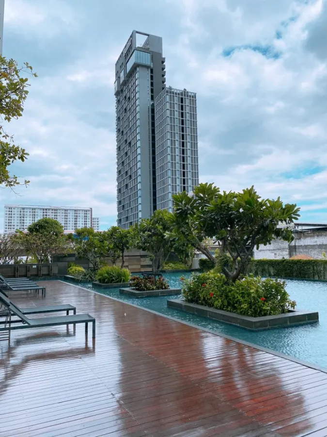Condo for rent, The Room Sukhumvit 62, 1 bedroom, 1 bathroom, pool view, near BTS, convenient to travel, don't miss it!!