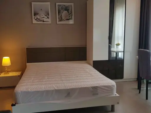 Condo for rent, Life Asoke-Rama 9, studio room, 23rd floor, beautiful city view, cheap price. Don't just look, hurry and reserve now.
