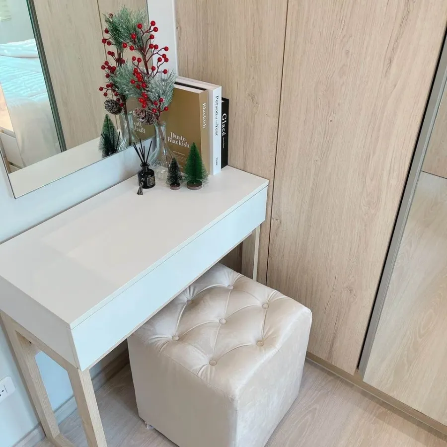 ให้เช่า NUE Noble Srinakarin-Lasalle ห้องตกแต่งสไตล์ Minimal เฟอร์นิเจอร์อย่างดี ทีวีใหญ่ จองด่วนๆ