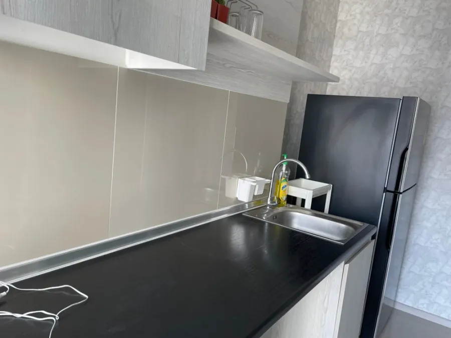 For sale, rent, Aspire Erawan, white telephone room, comfortable bed. Fully furnished + electrical appliances, high view, book now.