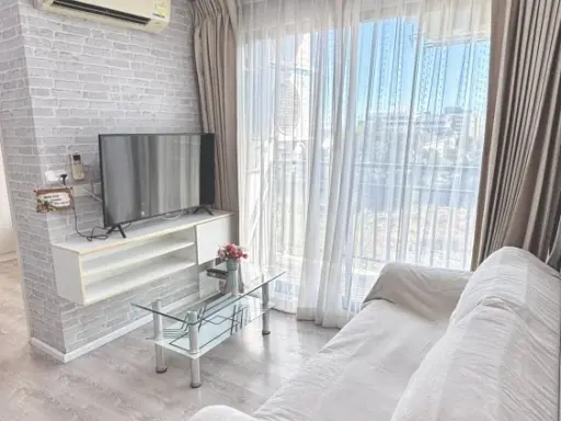 For rent: Pause Sukhumvit 107, 2 bedrooms, 1 bathroom, fully decorated, bright and comfortable tones, move in now, don't hesitate.