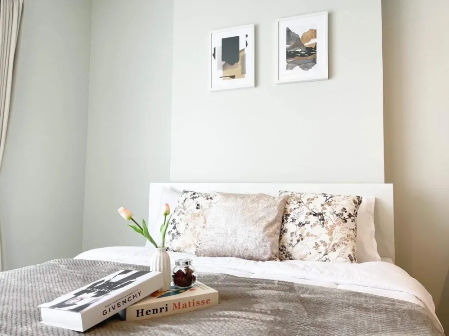 For rent, Metro Sky Wutthakat, decorated room in white tone, clean, comfortable price, complete in one place Hurry up, don't wait