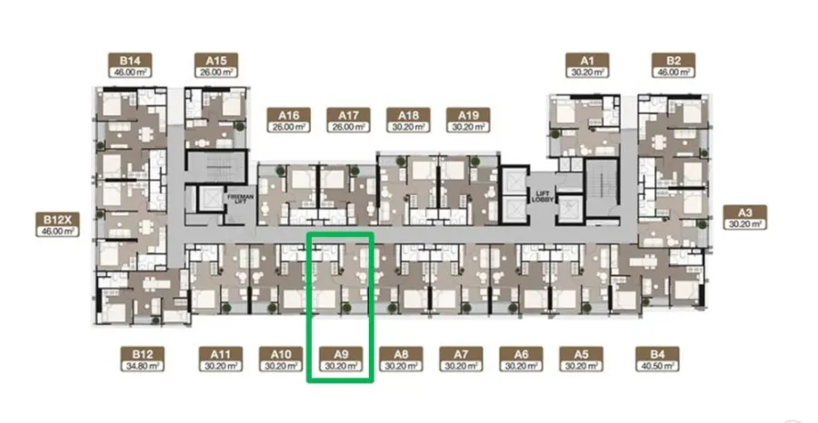 ขายดาวน์ NUE District R9 1 ห้องนอน 1 ห้องน้ำ ครัวติดระเบียง เพดานสูง 2.6 เมตร จองเลย