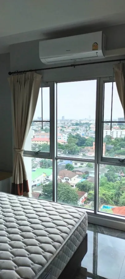 For rent, The Key Chaengwattana, 12th floor, beautiful room, fully furnished and electrical appliances. Book now.