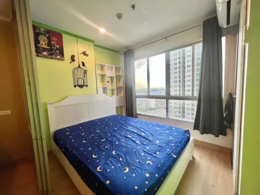 For rent, Lumpini Ville Chaengwattana-Pak Kret, 14th floor, decorated in bright colors. Complete electrical appliances. Book now. Hurry up.