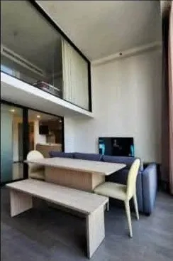 For rent: Duplex unit at Park Origin Ratchathewi. High ceilings, spacious and comfortable. High floor with stunning city views and floor-to-ceiling wi