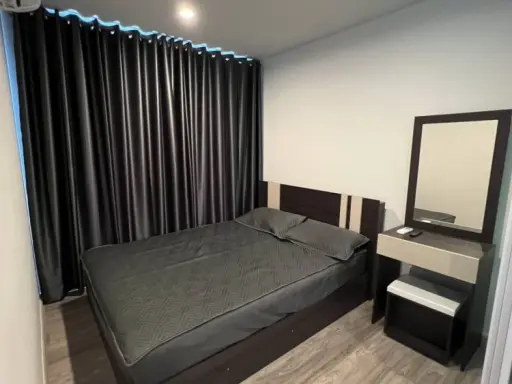 Condo for rent, Regent Home Bangna, 11th floor, Chao Phraya River view. Partitioned rooms, fully equipped kitchen. Book now!