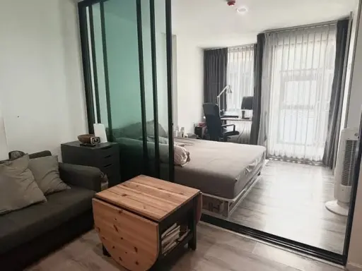 For rent: Pause Sukhumvit 107, studio room, great location, convenient transportation, fully furnished. Book now!