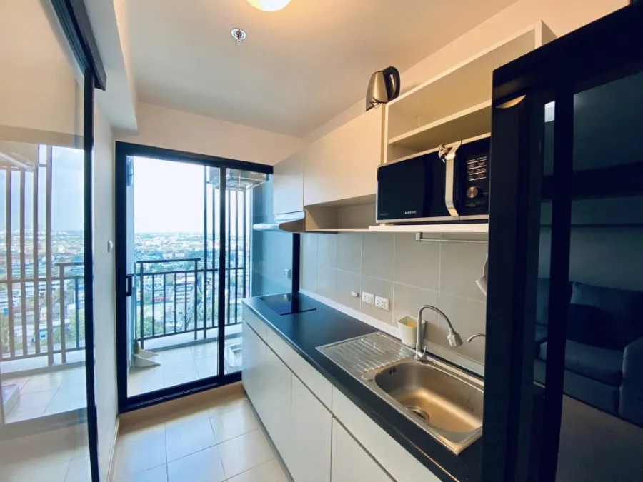 For sale, for rent, Supalai Loft, Talat Phlu Station, 19th floor, open view, fully decorated. Whether you want to invest or stay yourself, it's worth