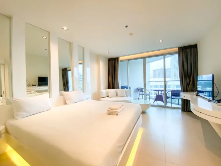 For rent: Sands Condominium Pattaya, ready to move in, sea view, clean white room tone, good like this, hurry and book now+++