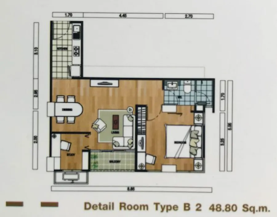 For rent The Niche Sukhumvit 49, very beautiful room, very spacious inside The living space is divided into proportions. Very good price. Book now.