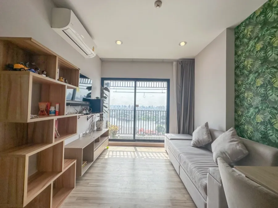For sale, Niche Mono Charoennakorn, 22nd floor, Chao Phraya River curve view, beautiful room, fully furnished, fully booked, hurry up.