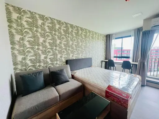 For sale: D Condo Hideaway Rangsit, Phase 4, 8th floor, fully furnished, ready to move in. Buy now, don't miss it.