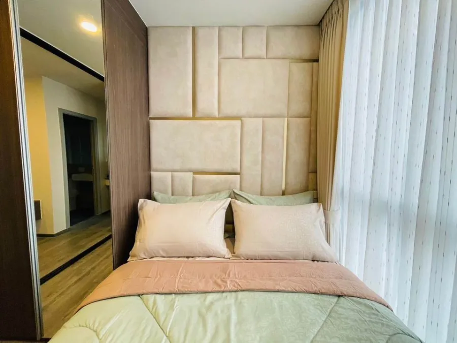 For rent: The Origin Ladprao-Bangkapi, 16th floor, pool view, built-in walls throughout the room, extremely beautiful, fully furnished, all in one pla