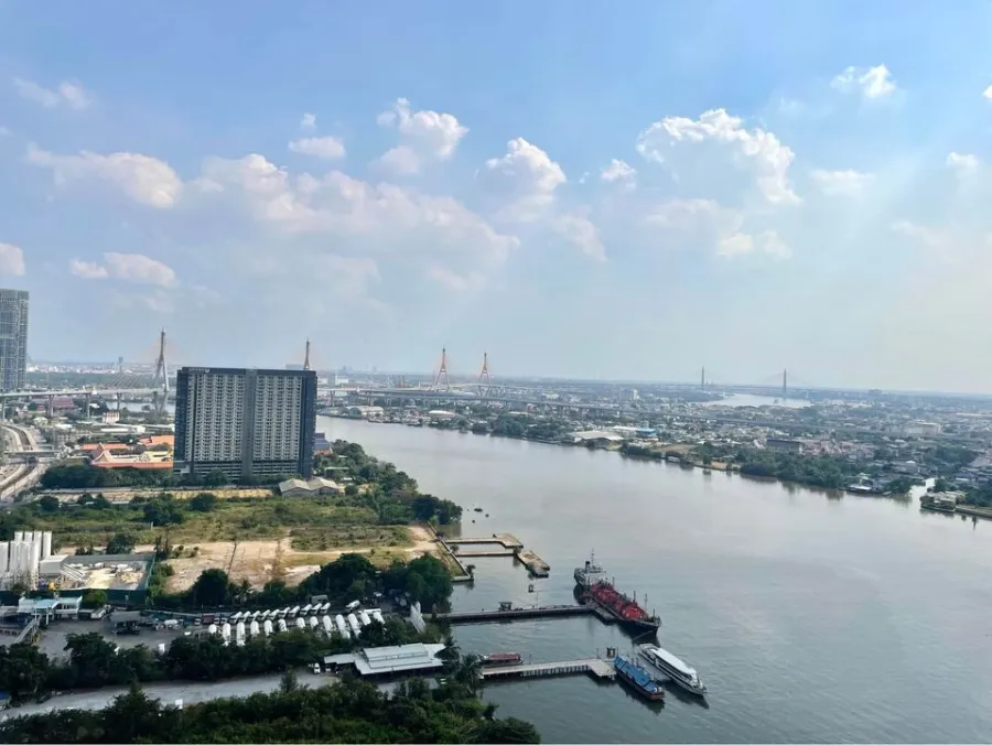 For sale rent Lumpini Park Riverside Condo Rama 3, empty room, 34th floor, Chao Phraya River view, come to reserve.